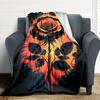 1pc Black Rose Print Blanket   Lightweight Flannel Throw Blanket For Sofa, Bed, Living Room, Office, Outdoor Travel, Camping