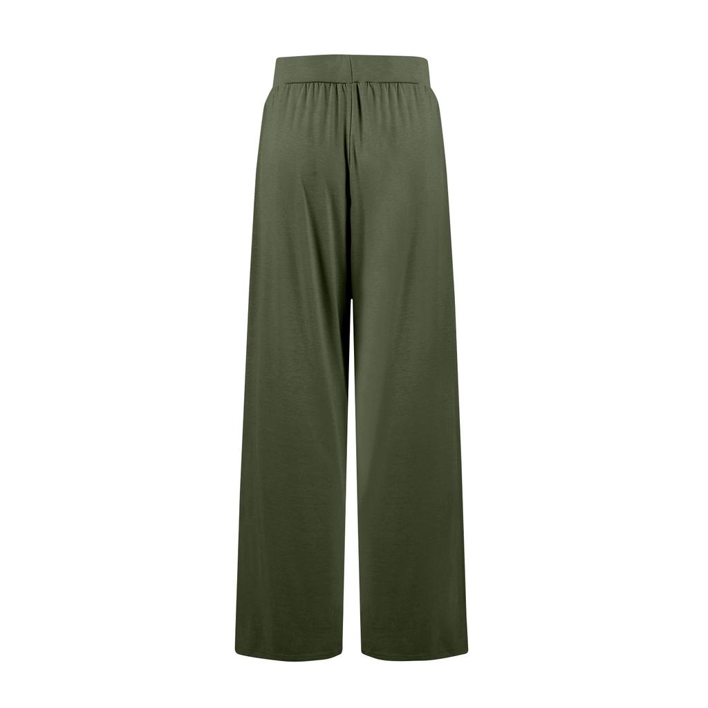 Women's Casual Drawstring Elastic Waist Pants Comfortable Straight Yoga Loose Solid Color Pants