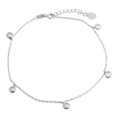 Bracelet en argent sur la jambe avec zircone cubique (2079354)