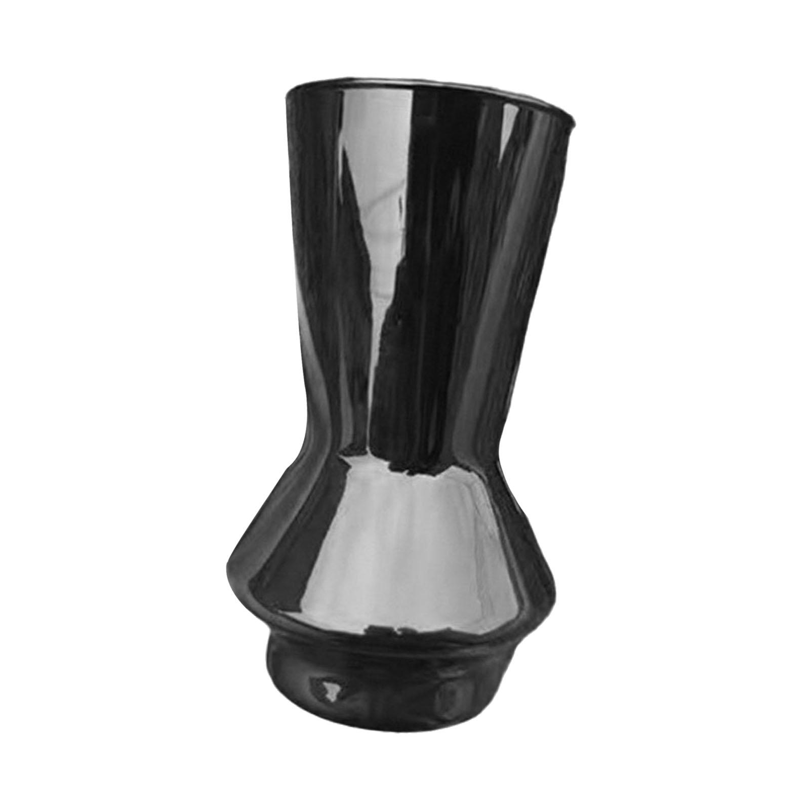 

Decorative Black Glass Flower Vase Tabletop Centerpiece for Housewarming Gift Dining Room Living Room Decor чёрный