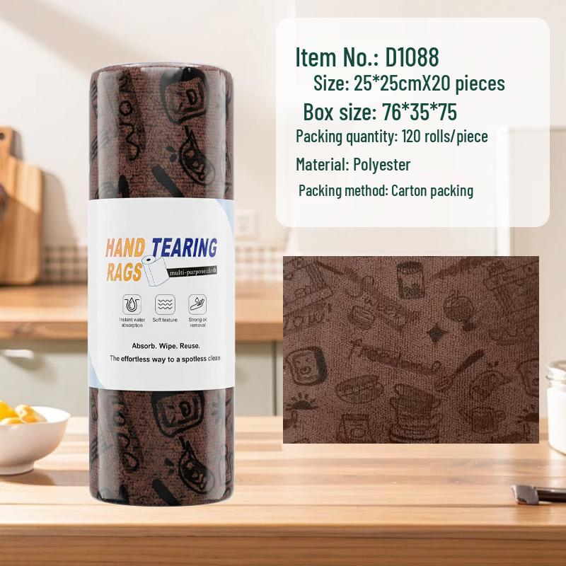 Multi-Use Absorbent Oil-Removing Tearable Dishcloth for Kitchen Cleaning