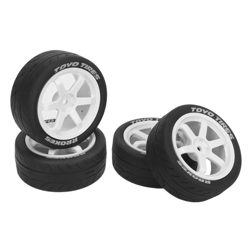 4Pcs 1Celsius10 RC Tires Plastic Rubber Smoothly   Strong Cushioning RC Wheels Replacement for    01  02