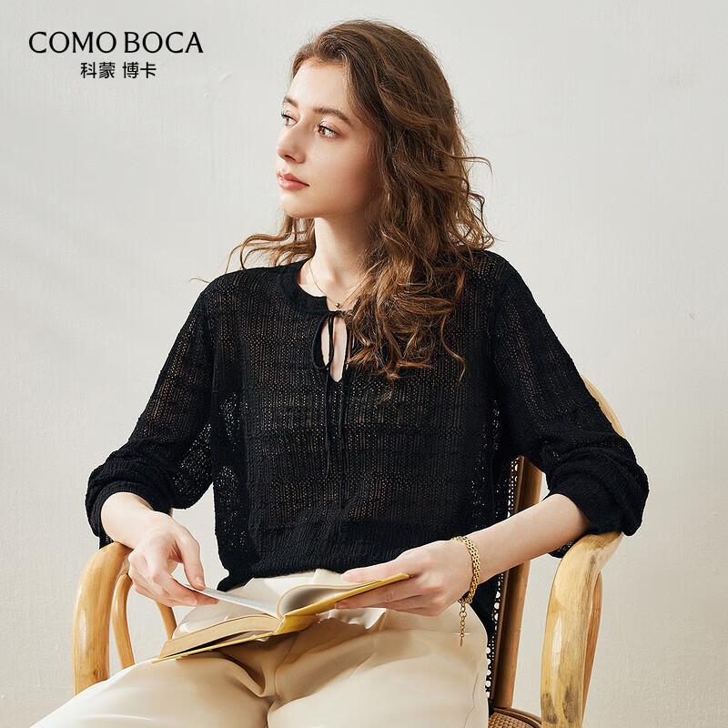 Komom Boka Women s Linen Blend Loose Tie-Front Knit Top XL