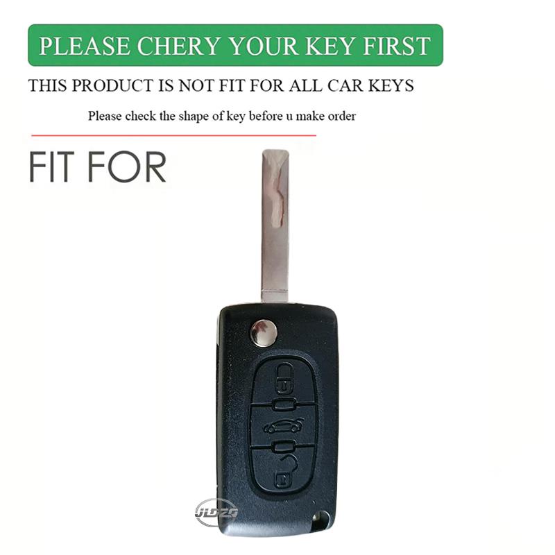 Car Key Case For Peugeot 207 308 307 407 607 807 For Citroen C3 Berlingo C2 C4 C8 Xsara Silicone Key Cover Shell Car Accessories