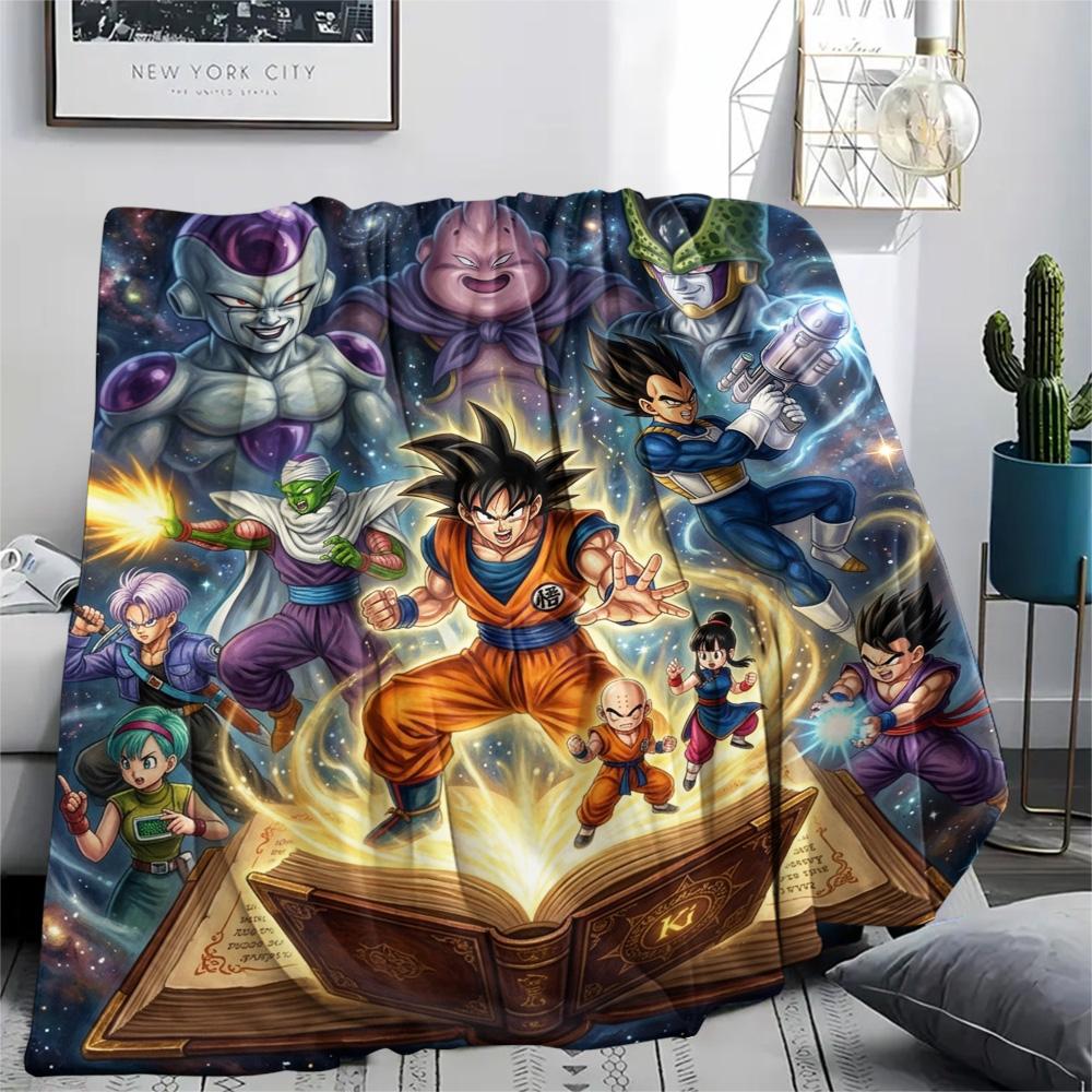Dragon Ball Goku Print Flannel Blanket, Ultra Soft High Quality All Seasons Warm Throw, Home Decor Cozy Blanket, Perfect Christmas Gift