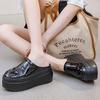 Thick-soled Half-slippers Women's Outer Wear 2025 Summer New Muffin Shoes Female Internet Celebrities Versatile Sequins Increase by 8 Cm Tide