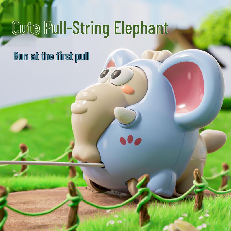 Creative Pull-String Elephant Car: Cute Sliding Baby Toy for Grasping, Crawling, and Early Education