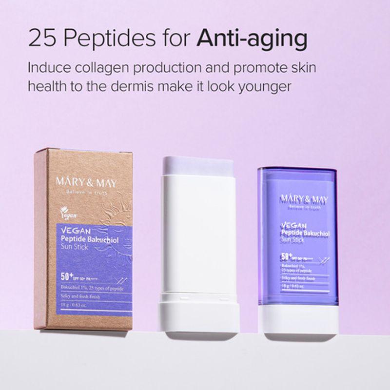 [Mary&May] Vegan Peptide Bakuchiol Sun Stick SPF50+ PA++++