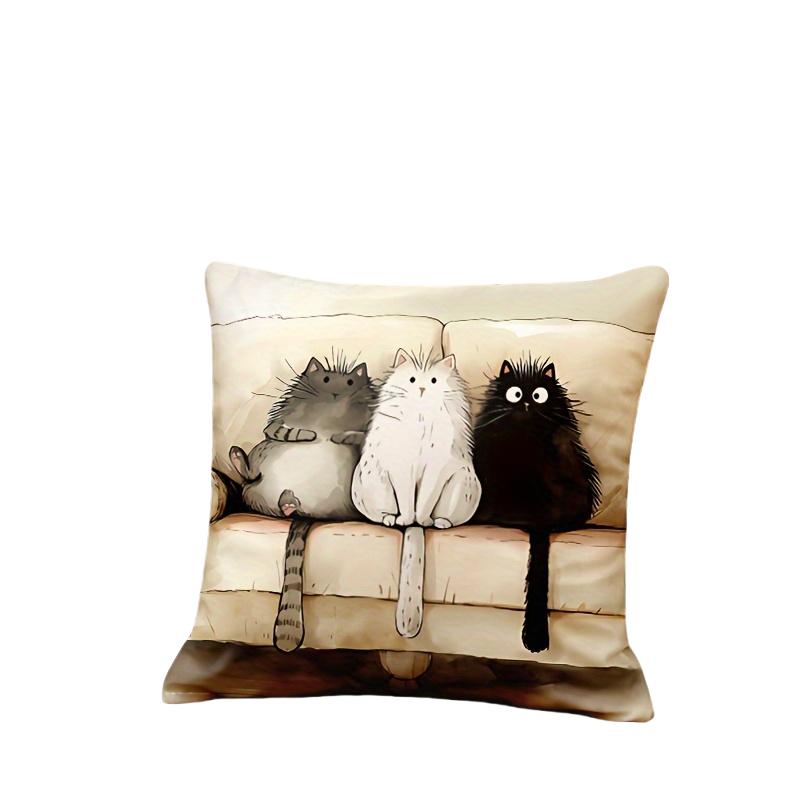 Three kitten pillowcase 18x18 inches suitable for living room bedroom decoration without pillow core 4680₽