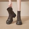 Augustine Martin boots women's 2025 new autumn and winter British style platform fashion short boots Maillard thin boots