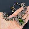 Peridot Handgefertigte Edelsteinkette, 999 Kupferdraht umwickelte Kette Antikschmuck, Für Verlobungsgeschenk