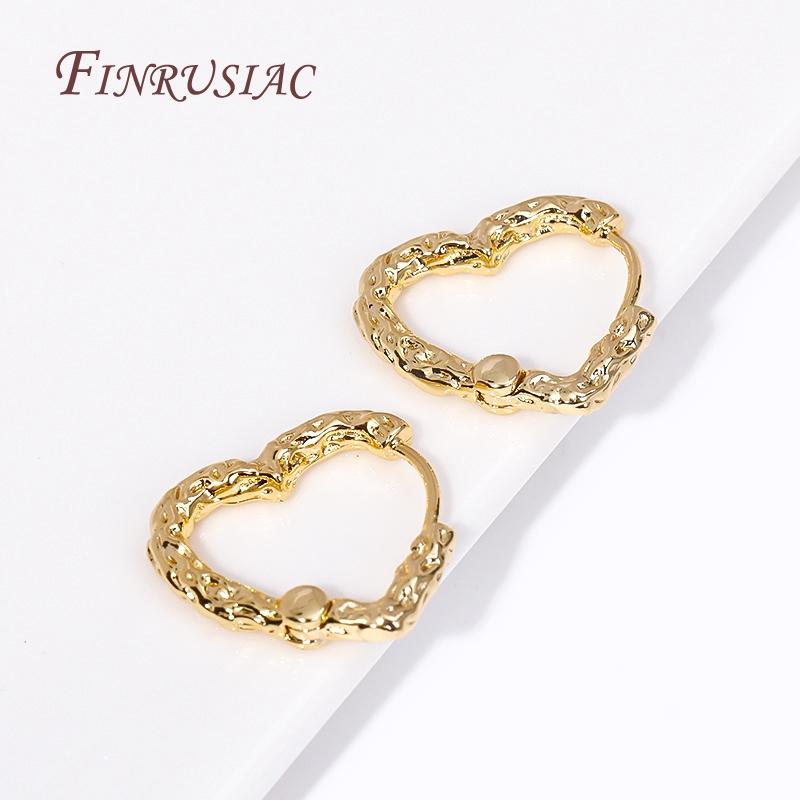 Fashion 18K Gold Plated Brass Heart/U Loop Earrings Hoops Female DIY Jewelry Making Supplies Earrings Accessories for Women