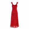 French Three-dimensional Cutting Ruffle Leaf Edge Design Sense Floral Suspender Dress Women's Summer Pure Desire Slim and Thin Dress