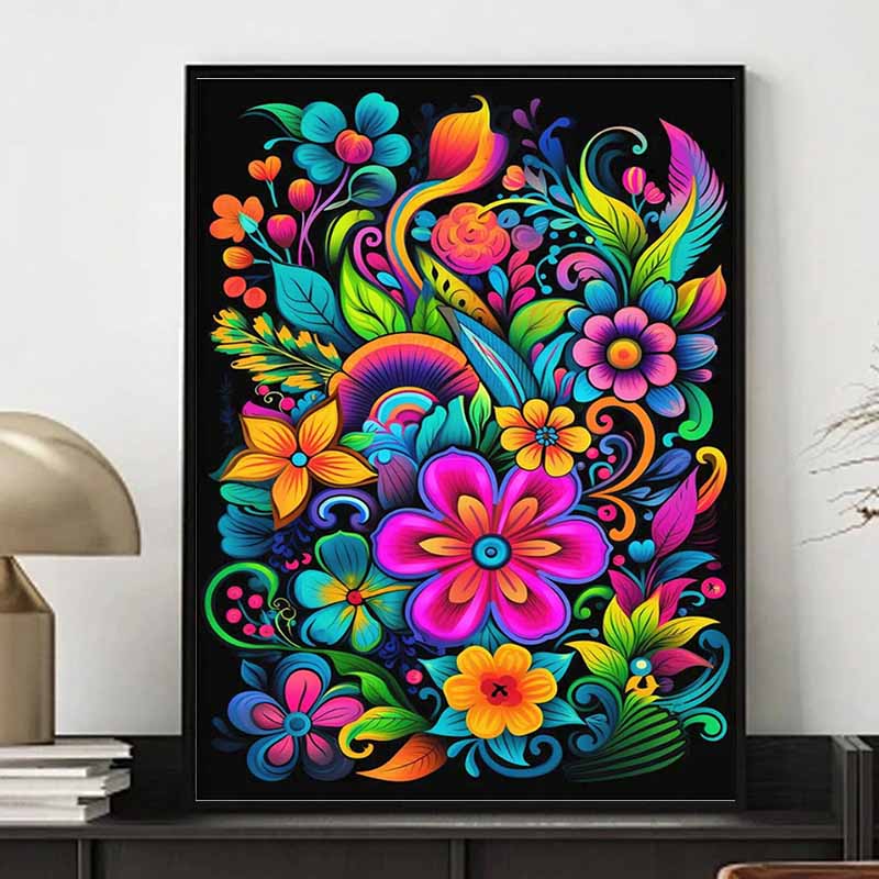 ערכת תפר צלב פרח ציור יהלומי עשה זאת בעצמך אמנות פסיפס ציור יהלומי מעגל מלא קישוט הבית