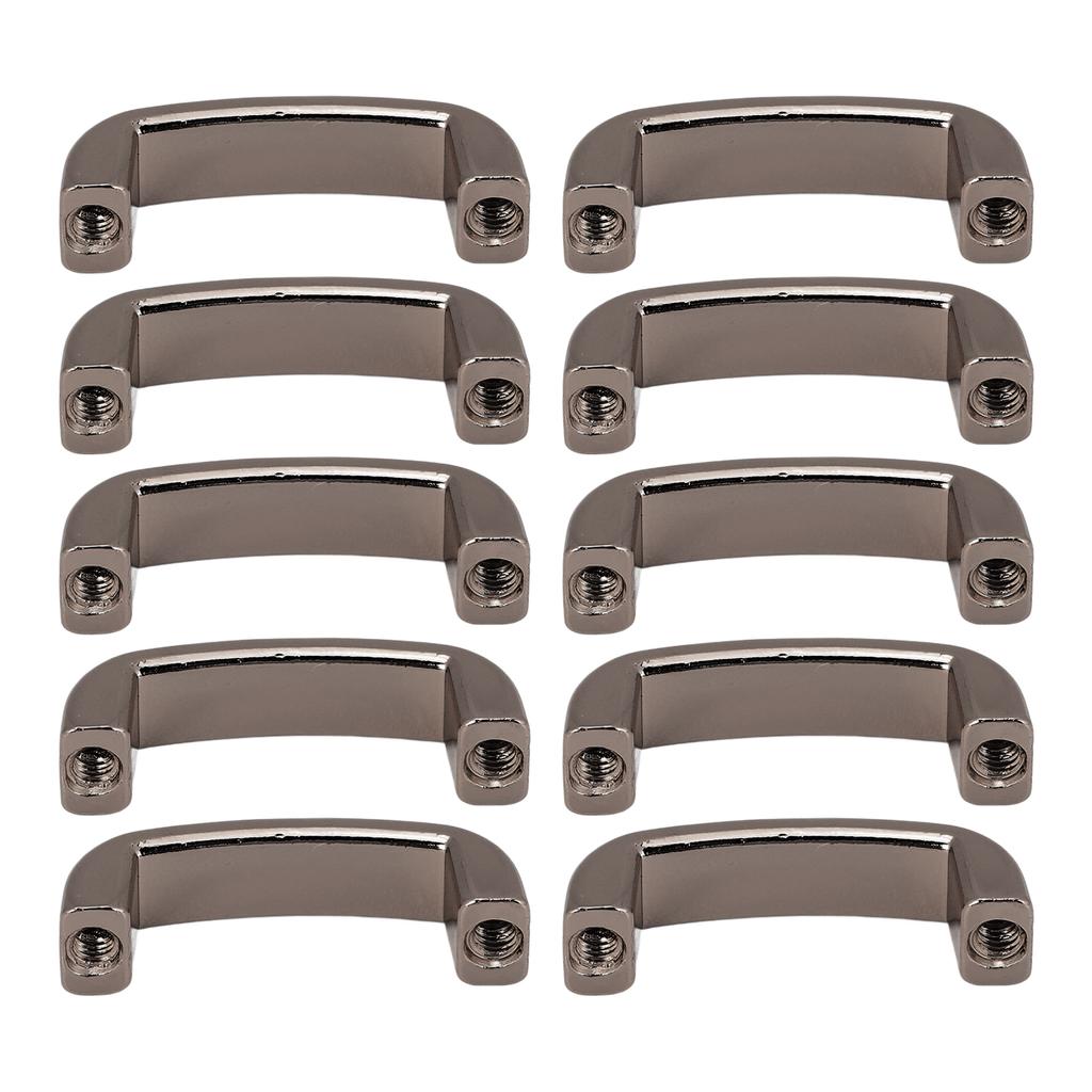 20 Sets Bridge Buckle Curved Square Zinc Alloy Metal for Leathercraft 19x6x7mm with PH Screw Black