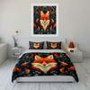 Fiery Red Fox And Botanical Print Bedding Set For Kids Luxury Gift 3Pcs Digital Print Comforter Set Soft Comfortable Breathable
