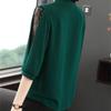 Women Spring Summer Style Blouses Tops Lady Casual Bow Tie Colloar Half Lace Sleeve Loose Blusas Tops