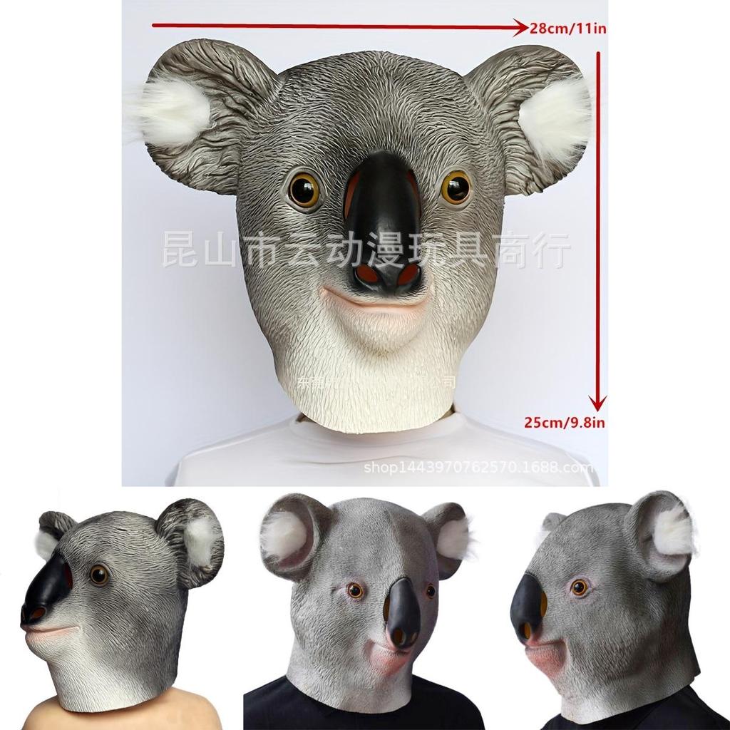 Funny Gray Koala Mask Latex Headpiece Ideal For Halloween Parties And Costumes