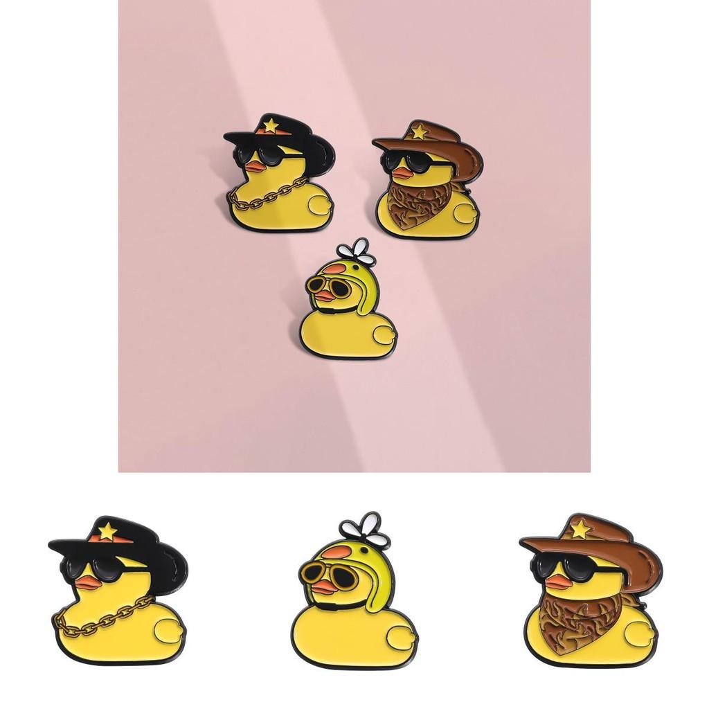 Cute Cartoon Yellow Duck Brooch Pin Stylish Denim Hat Character Accessory For Everyone