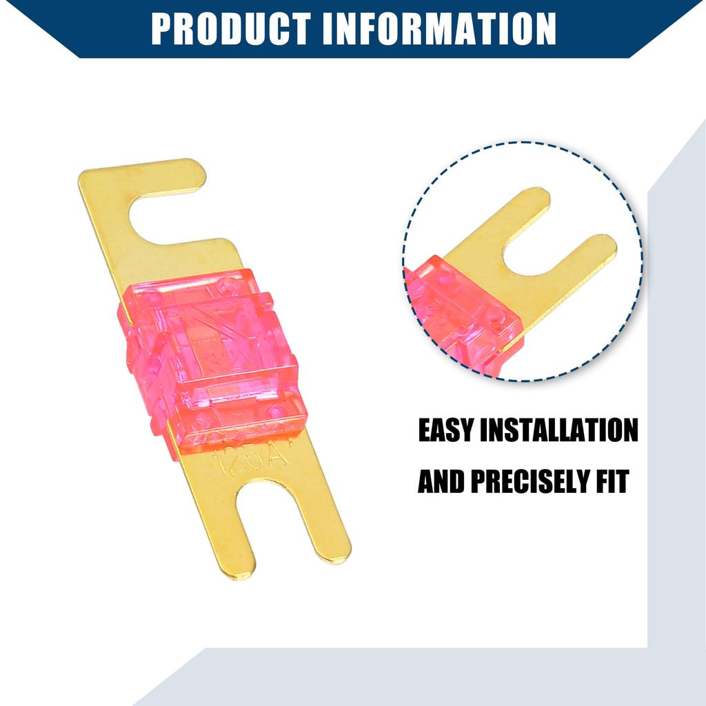 Hihaha Mini ANL Fuse 125A / Car Audio CD Fuse / Durable / Set of 5 Golden Cherry