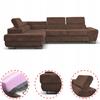 Corner Sofa, Foldable, F, Sleeping, Savio, Left, Family Furniture, Brown, Corduroy