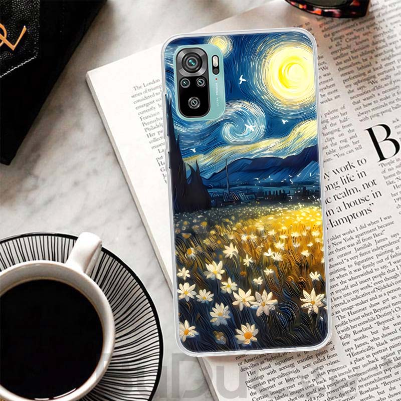 Starry Night Van Gogh Art Cover For Xiaomi Redmi Note 10 9S 9 8T 8 Pro 7 5 Mi 9T 10T 11T 12T 11 12 Lite 12X A3 A2 A1 Print Coque