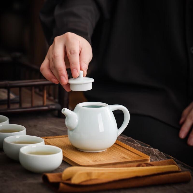 Fangran Portable Celadon Tea Set - 1 Pot, 4 Cups