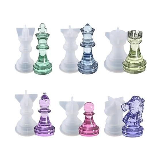 Chess Silicone Mold with Chess Board + Chess Pieces + Round Pieces Epoxy Resin Soft Mold Handmade DIY Resin Craft Silicone Mold Mold Clay Tools