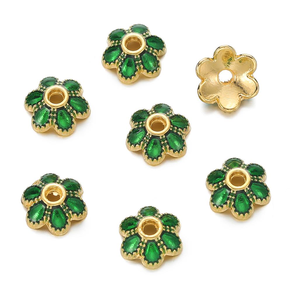10pcs/lot Metal Loose Spacer Beads Flowers Caps For DIY End Spacer Charms Necklace Bracelets Earring Jewelry Making Craft