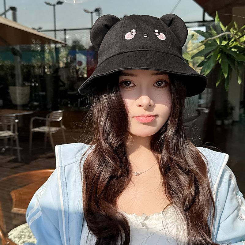 

Fisherman hat children cartoon cute bear hat spring and summer face covering versatile basin hat student outdoor sun protection hat 56-59CM