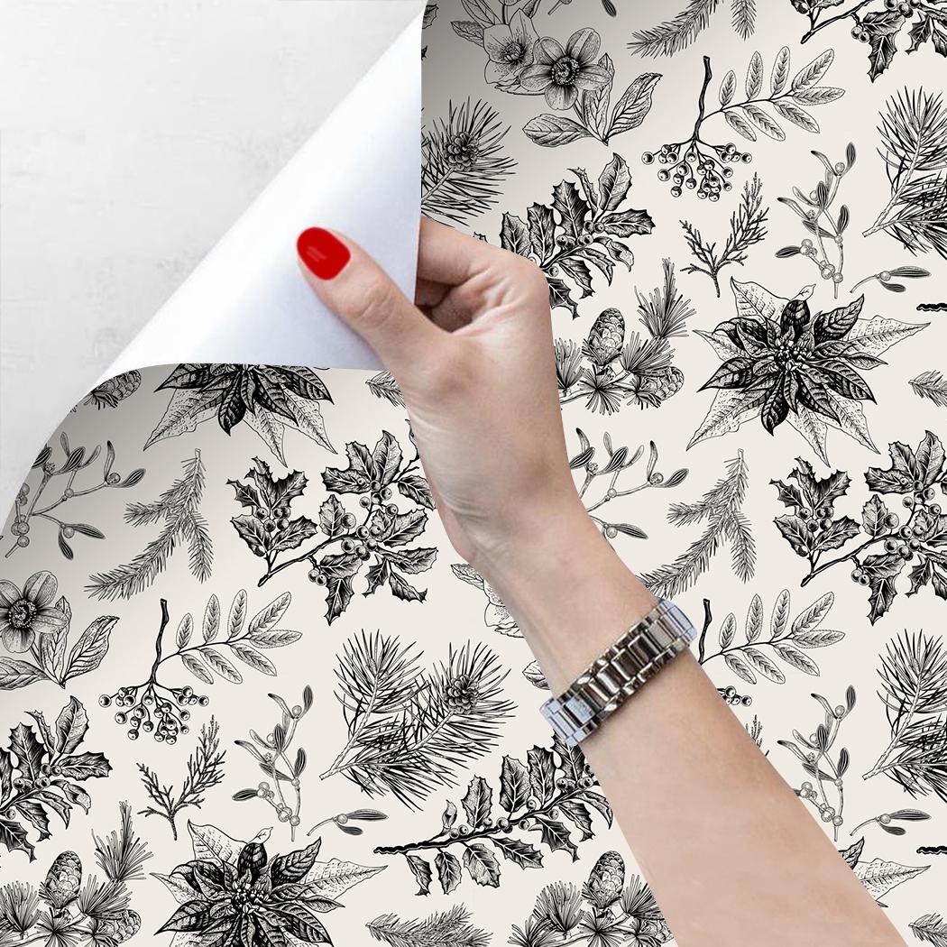 

Blue Floral Peel And Stick Wallpaper with Golden Leaf Self-Adhesive Decorative Contact Paper for Easy Bedroom Wall Decoration 3mx45cm