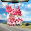 Christmas Santa Pink Claus Acrylic Flat Surface Car Pendant For Interior Vehicle