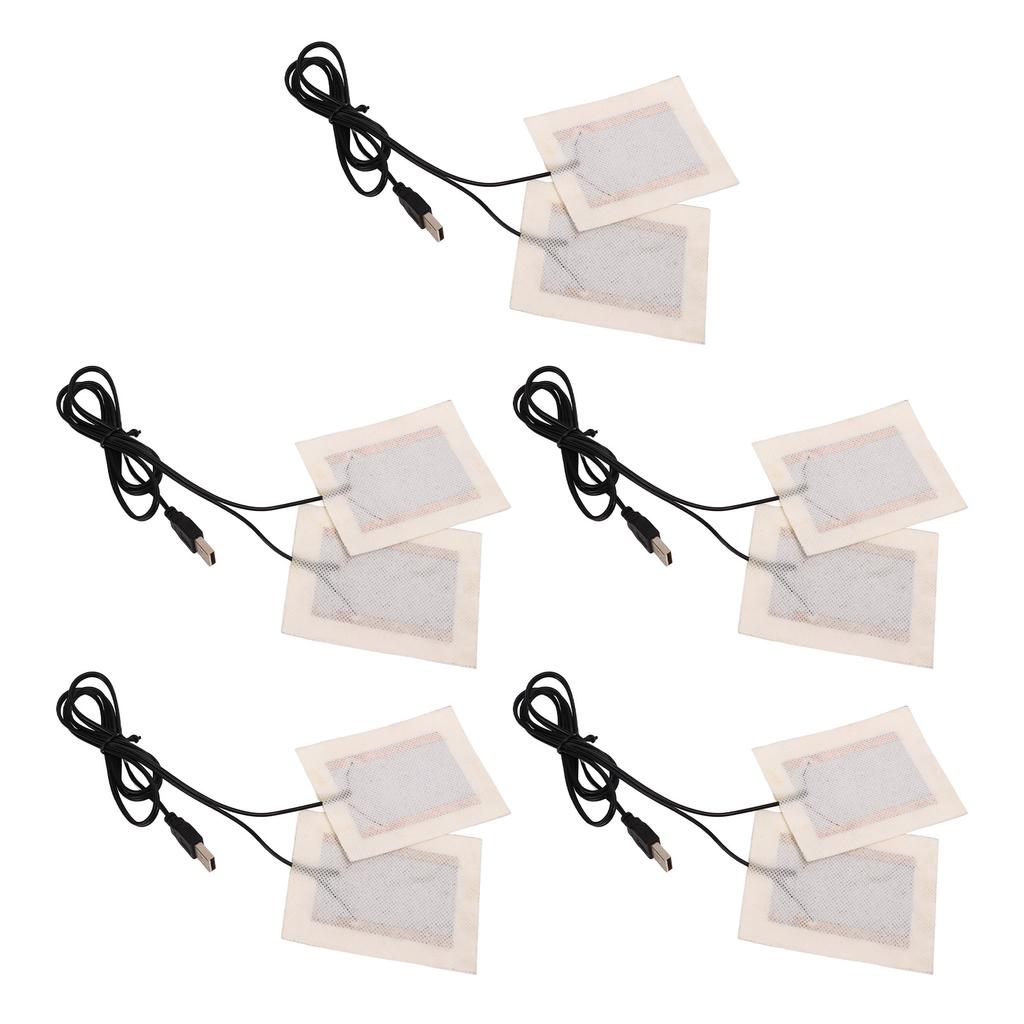 5 PCS DC5V USB Electric Cloth Heater Pad Portable Comfortable Heat Pad for Neck Back Abdomen Lumbar