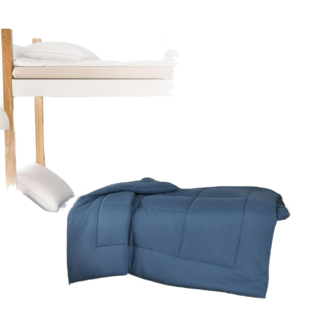 Brushed Dorm Bunk Bed Three-Piece Set: Pillow, Quilt & Mattress
