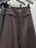 Women's Stylish Red Corduroy Wide-Leg Floor-Length Pants