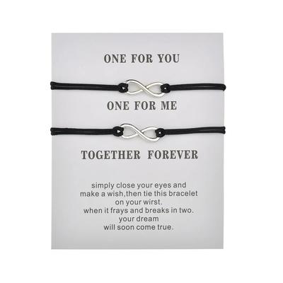 2Pcs Number 8 Infinity Love Lucky Couple Bracelets For Women Men Colorful Braided Rope Friendship Bangles Jewelry