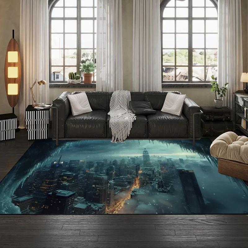 

3D City Scenery Area Rug Oversized Washable Non-Slip Carpet for Living Room Kids Play Room Bedroom Floor Mat Home Decor 80x120cm