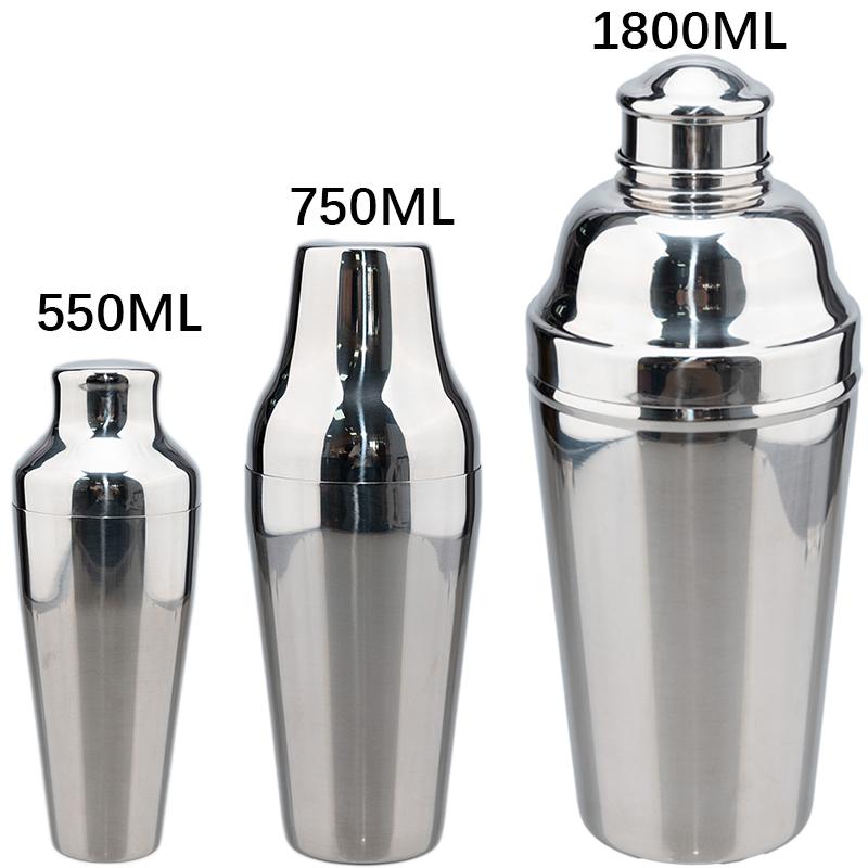 Stainless Steel Boston Style Cocktail Shaker 550/750/1800ml Mixer for Wine Martini Party Bar Tools
