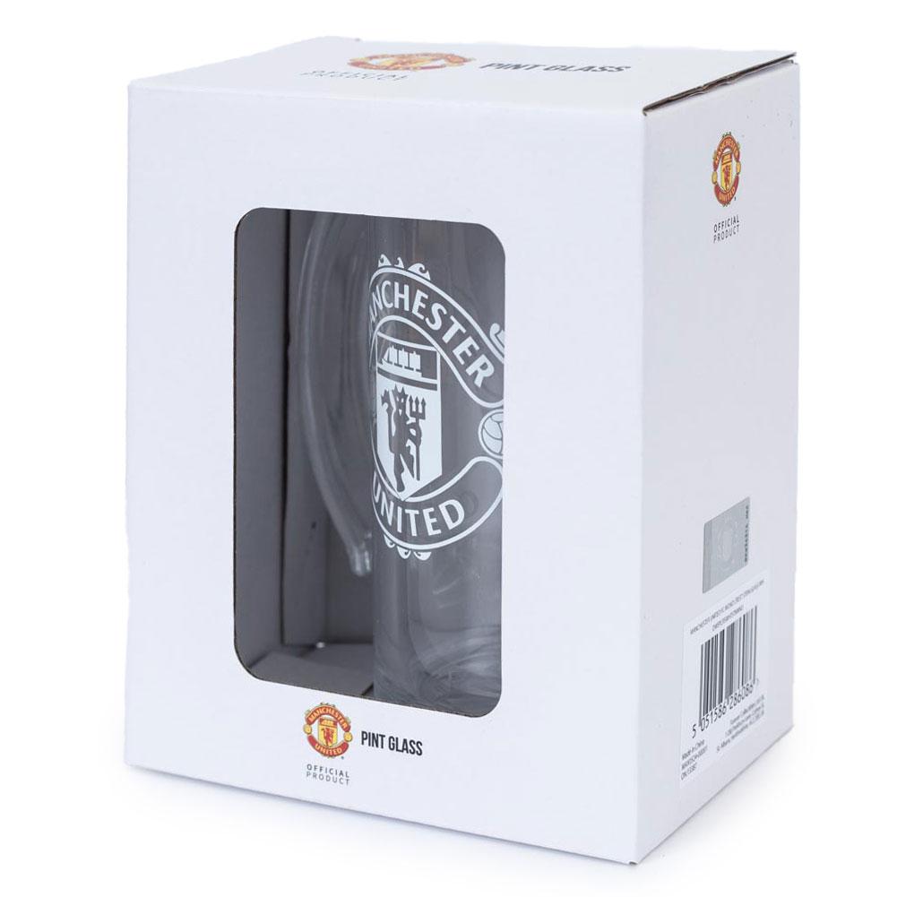 Manchester United FC Crest Glass Tankard