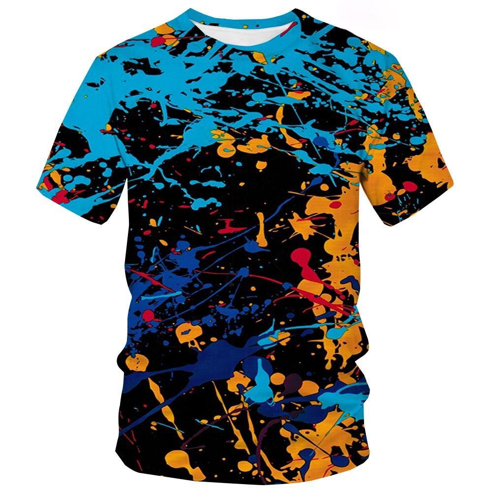 Sommer Batik T-Shirts Graffiti Farbe 3D Druck Kinderkleidung Kurzarm Mädchenkleidung Harajuku Kinder T-Shirt Jungen Oberteile