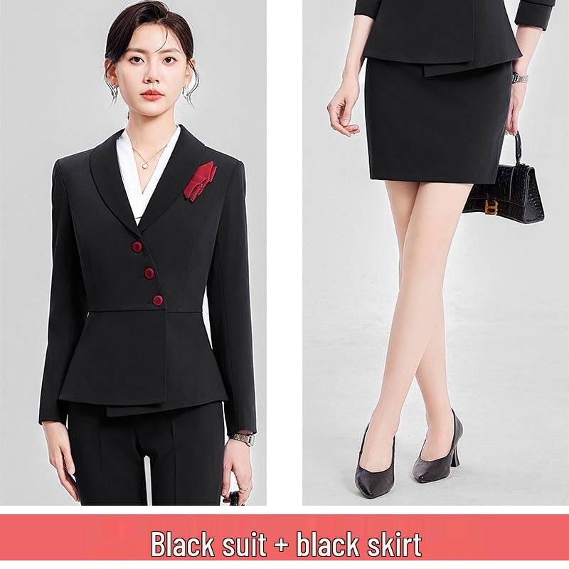 Women's High-End Suit Set for Beautician or Hotel Reception – Elegant Autumn/Spring Workwear