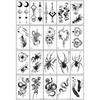 Adesivo Tatuaggio Set da 20 Pezzi 6 10,5 cm Linea Nera Ragno Serpente Rosa Scritte Per Festival & Giornate Sportive Giorno Sportivo Festival Concerto Articolo Essenziale 1