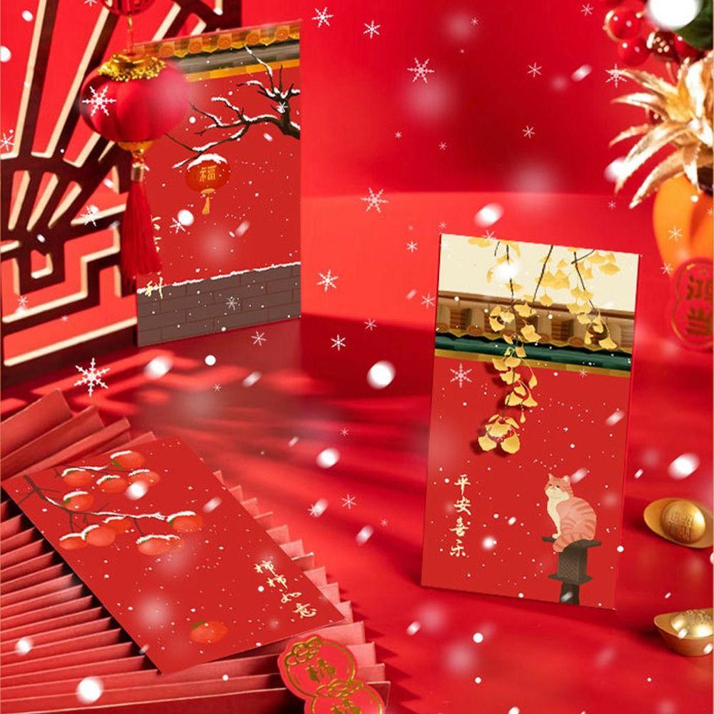 6pcs Hongbao Children Money Pocket Traditional Gifts Packing Bags  Celebration Party