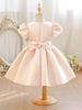 High-End Champagne Princess Dress for Girls - Stylish Flower Girl and Birthday Evening Gown