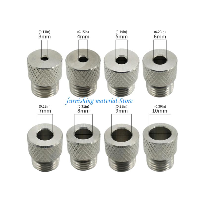 Y5GD 8pc Stainless Steel Drill Bushings 3-10mm Internal Diameter Coarse Thread Rolled