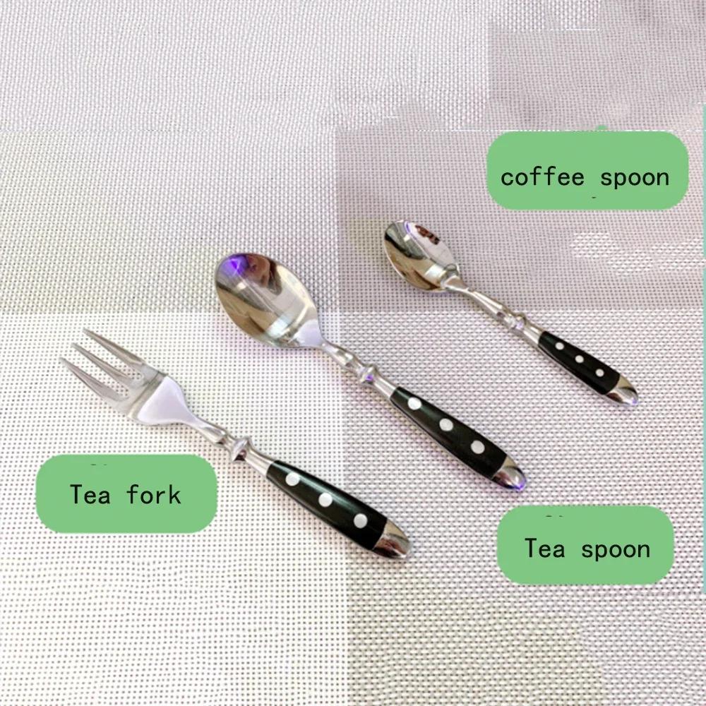 Steel Western Food Tableware Set Three Nails Knife, Fork and Spoon Practical Bakelite Black Handle Stainless Knife
