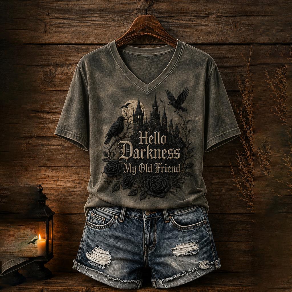 Dames Halloween V-hals T-shirt met Raglanmouwen, Casual Korte Mouw Tee Top