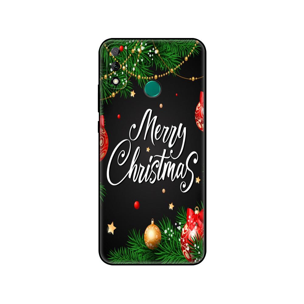 Black tpu Case For Huawei Y9S Y6S Y8S Y5P Y7P Y8P Case For Huawei Y5 lite Prime 2018 Y6 2019 Cover Christmas Gift Santa
