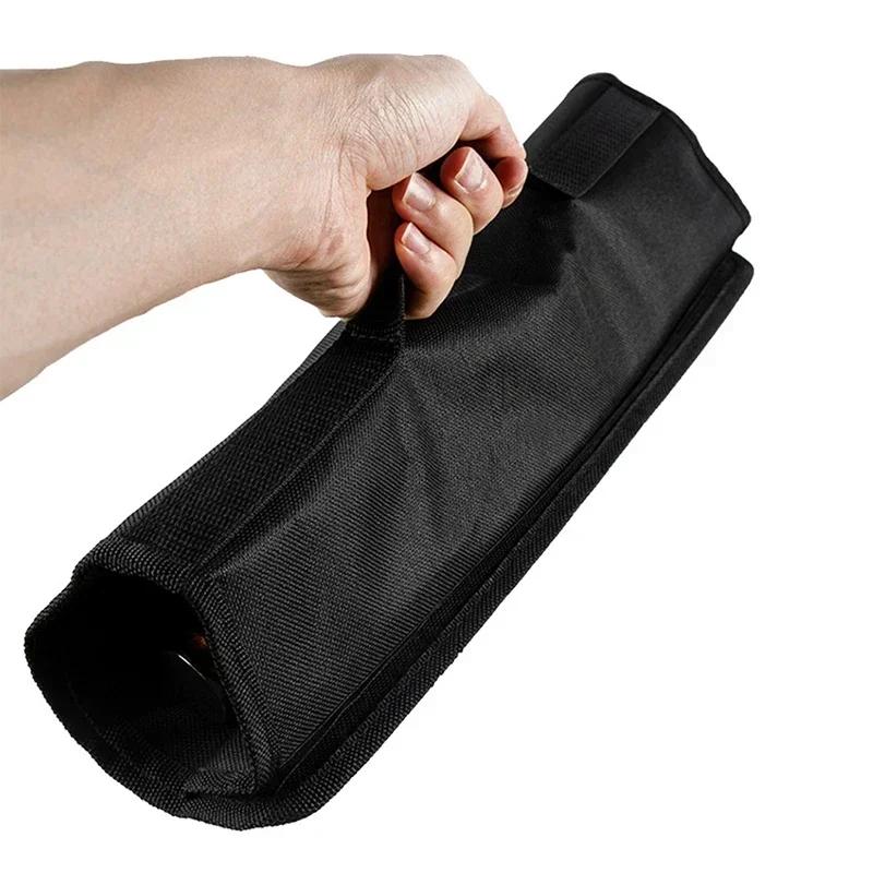 Black Chef Knife Roll - 5-Pocket Oxford Knife Bag for Kitchen/Cooking, Portable Durable Knife Storage Case with Carry Handle
