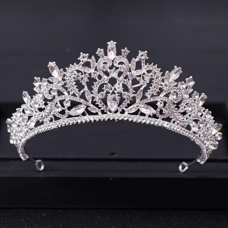 Set de cercei colier coroană de cristal de lux Set de bijuterii de mireasă cu strasuri Accesorii de păr pentru nuntă de mireasă Set de tiare pentru coroană